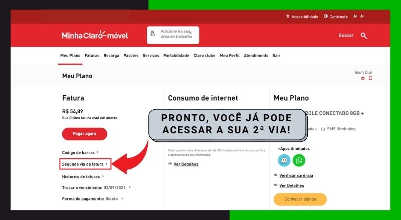 Segunda Via Claro Solicite Agora A Sua Fatura Telefone 2 Via 8644